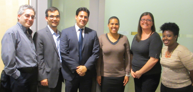 Destination Law School panelists, from left Shahpour (Shawn) Matloob, Manny Alvarez, Ike Kaludi, Candy Smallwood and Liz Combs with Pipeline Program Manager Nicole Britton-Snyder.