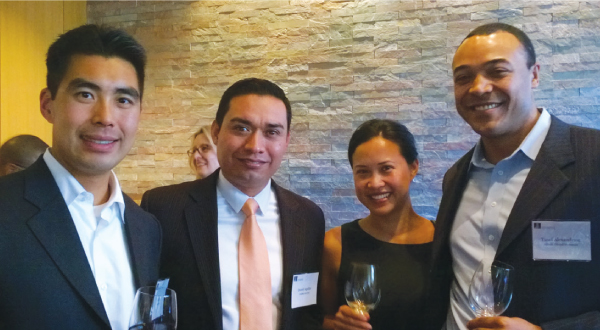 From left, Yush Lee, Rock You; Daniel Aguilar, LuxBus America; Anhthu Le, Ramar Foods; Yusef Alexandrine, Allianz Global Investors