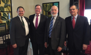 From left: Brian S. Haughton, John F. Barg, author John Englander and Stephen C. Lewis