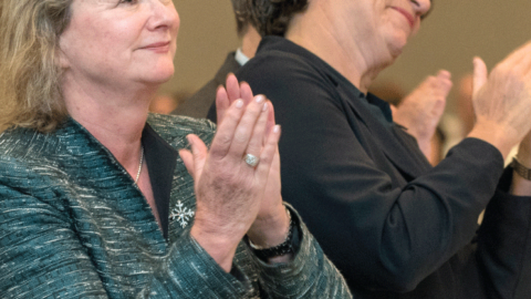 2002 President Angela Bradstreet and 2007 President Nanci Clarence