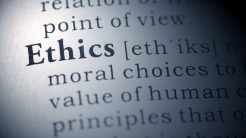 Dictionary definition of the word Ethics.