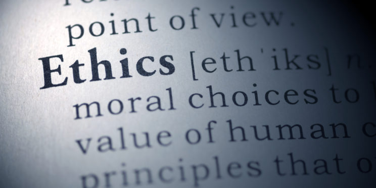 Dictionary definition of the word Ethics.