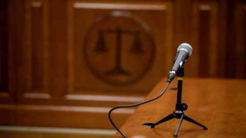 Microphone in the courtroom