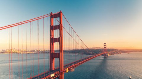 Aerial vide of golden gate bridge