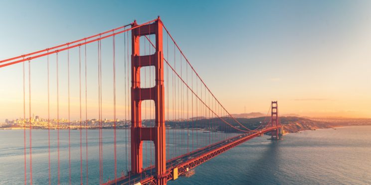 Aerial vide of golden gate bridge