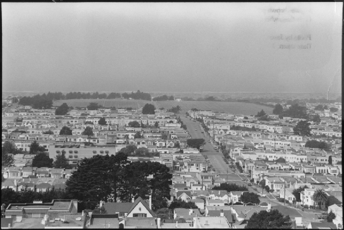 Aerial View from Golden Gate Heights in San Francisco during 1990s