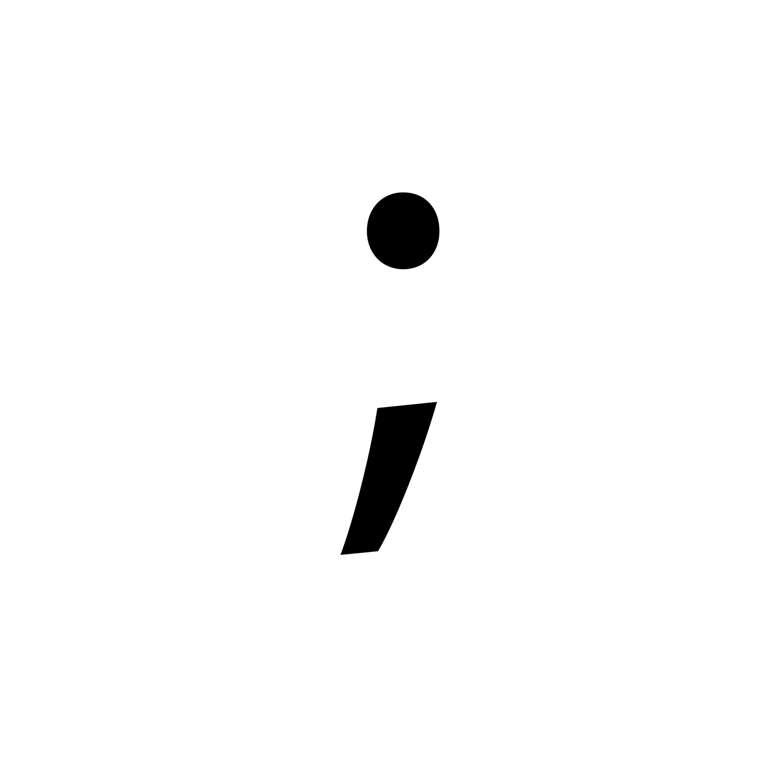 An Inividual Alphabet Characters of a Custom Font - Semi Colon